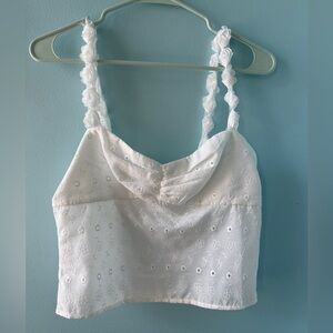 Princess Polly White Eyelet Crop Top
